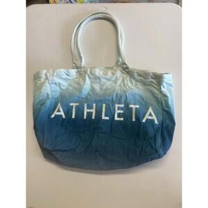 Athleta Beach Bag Gym Bag Tote Bag Blue Ombre White Canvas